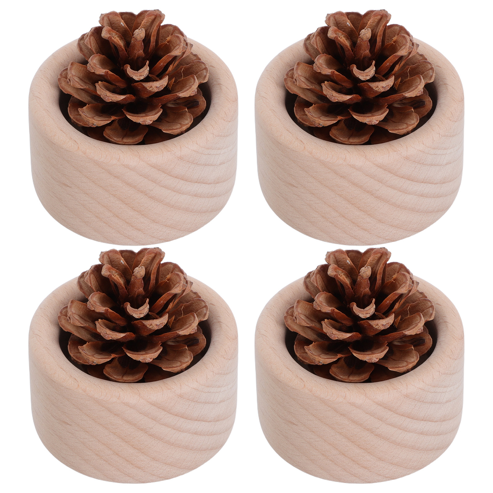 Home Fragrance With Essential Oils - 4Pcs Wood Grain Mini Essential Oil