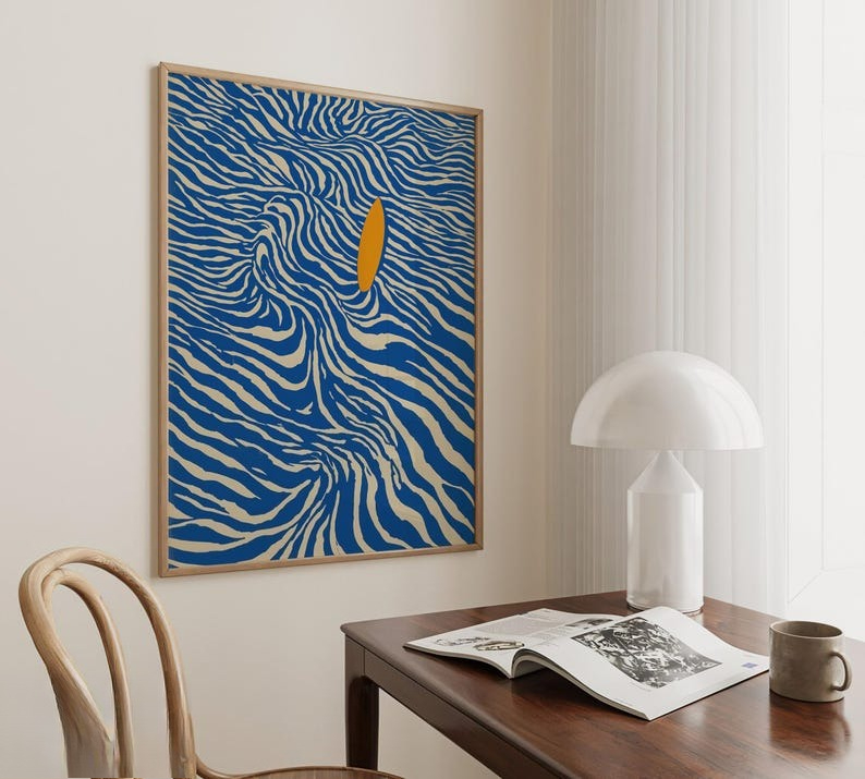 Home Fragrance Ocean Breeze - Modern Abstract Surfing Canvas Wall Art