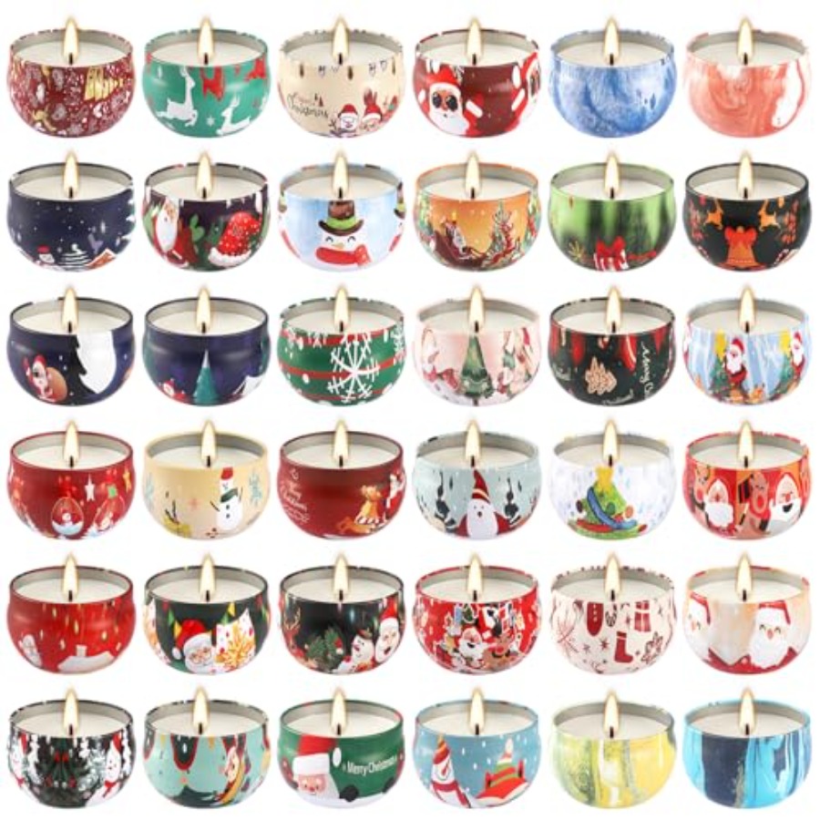 Home Fragrance Gift Set - 36 Pack Christmas Scented Candles, Candvent