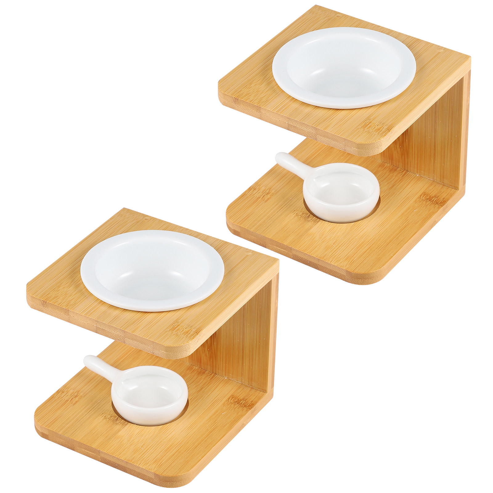 Home Fragrance With Essential Oils - 2Sets Bamboo Incense Burner Eco-Friendly Tealight