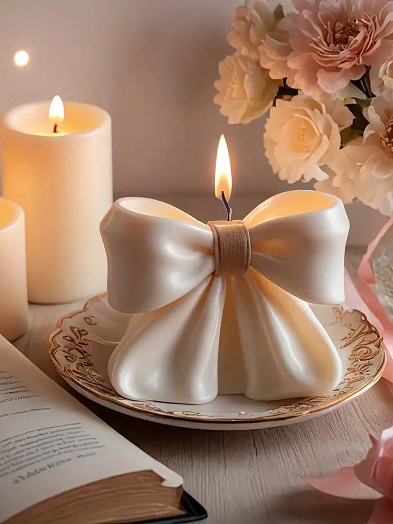 Home Fragrance Wax Melts - 1pc Bow scented Candle, 3D Bow