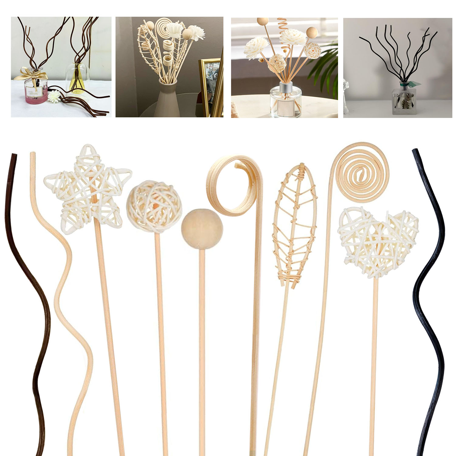 5/15Pcs Long Wavy Rattan Reed  - Home Fragrance Diffuser Refills 리뷰 및 가격