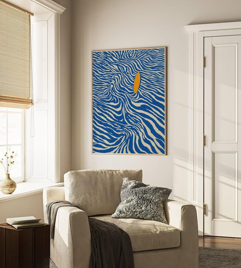 Modern Abstract Surfing Canvas - Home Fragrance Ocean Breeze 리뷰 및 가격
