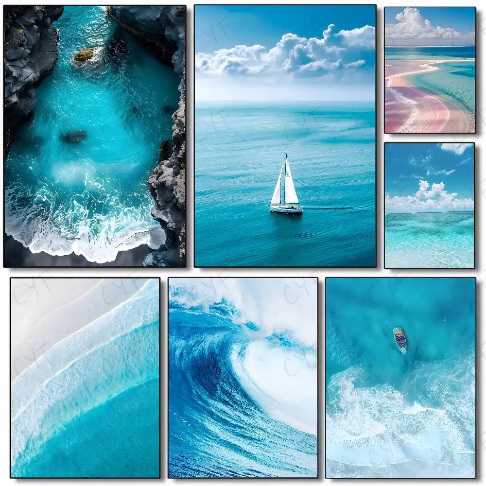 Beach Ocean Wave Poster Wall A - Home Fragrance Ocean Breeze 리뷰 및 가격