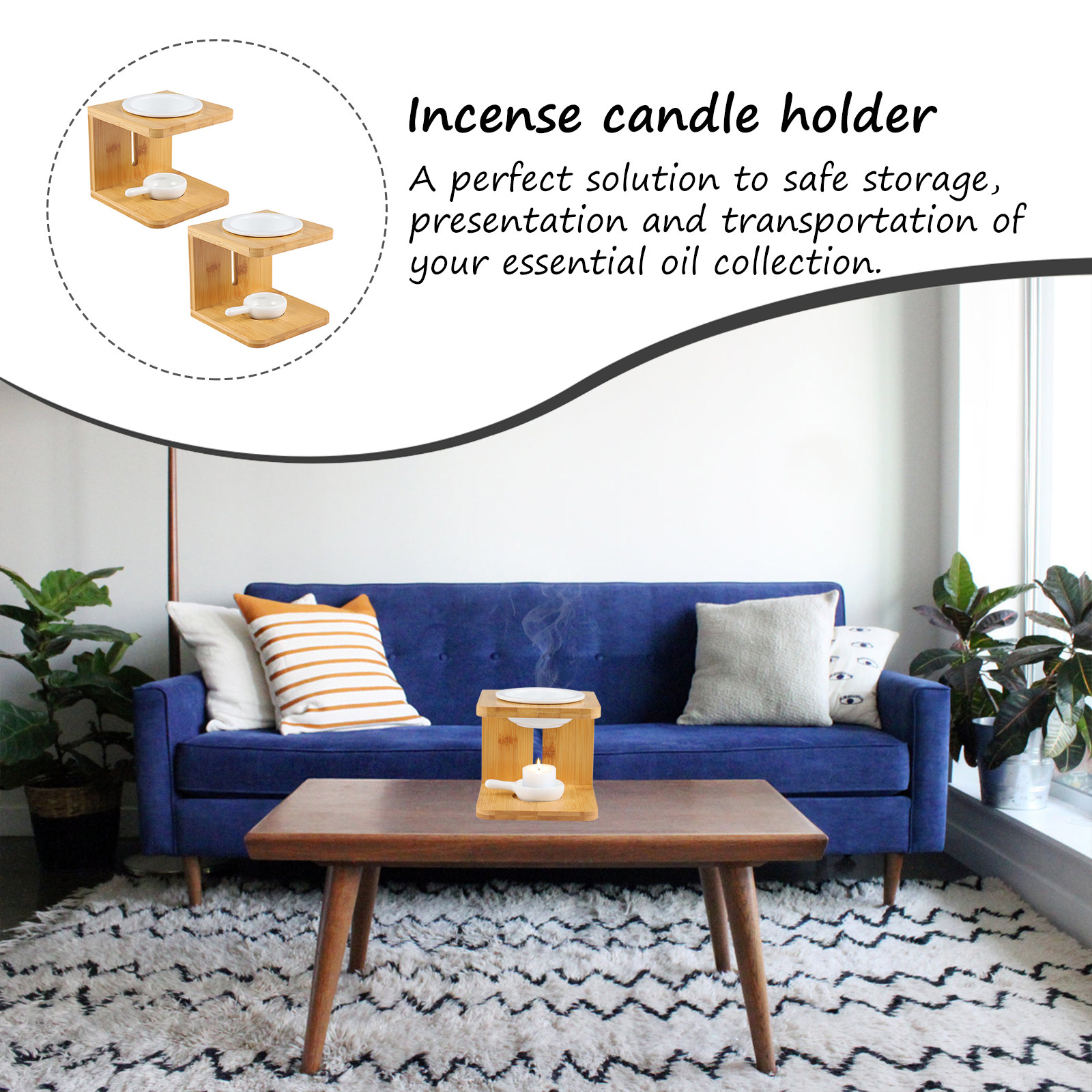 2Sets Bamboo Incense Burner Ec - Home Fragrance With Essential Oils 리뷰 및 가격
